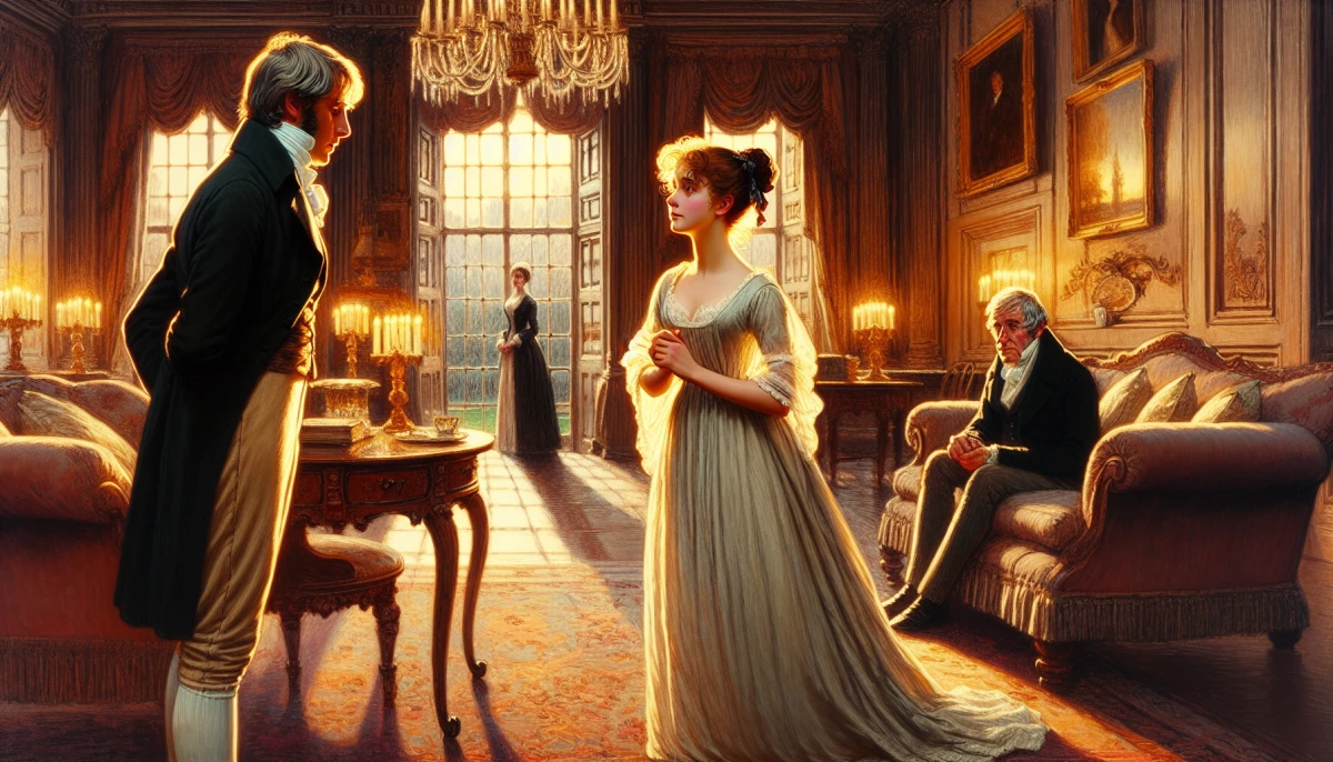Fanny Price during a key moment from Mansfield Park by Unknown Author