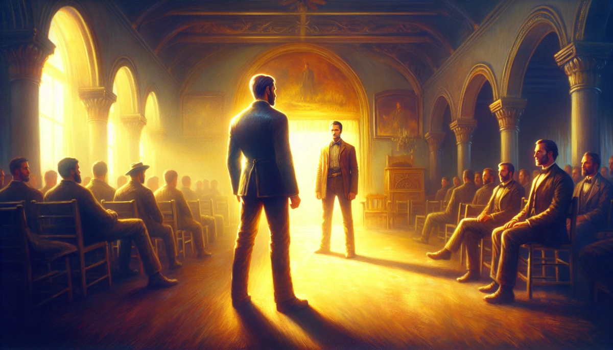 Illustration of Stephen Norman during the climax of The Man, from the scene 'Final Confrontation'